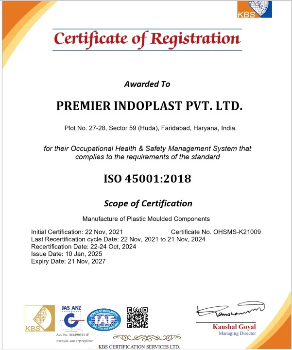 ISO 45001 certificate